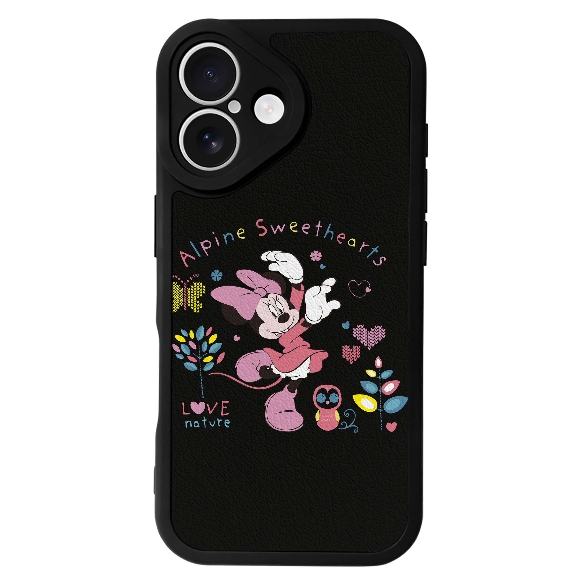 （画像用） ミッキーマウス Mickey Mouse 【iPhone 16シリーズ対応】シリコンスマホケース（レザー調） 材質：シリコン